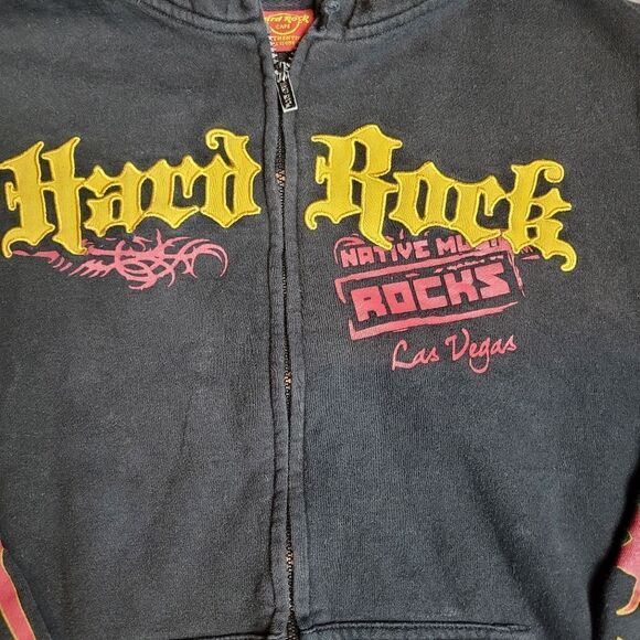 Rare Vintage Hard Rock Cafe Las Veagas Mens Size Large Hoodie Jacket - Picture 3 of 11